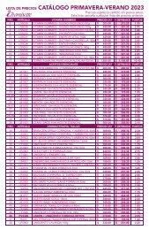 Lista de Precios Primavera Verano 2023 | Chemisette