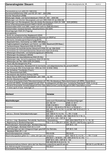 Generalregister Steuern - Der Mann für alle Fälle