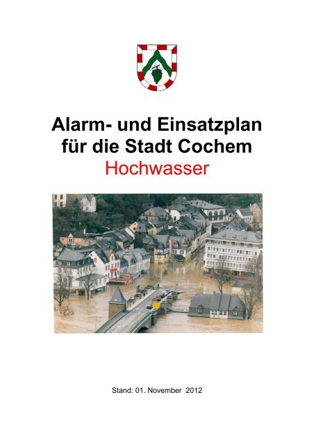 Alarm- und Einsatzplan für die Stadt Cochem - Verbandsgemeinde ...