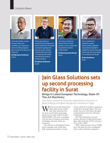 Jain Glass Solutions sets up second processing facility in Surat