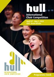 Hull International Choir Competition 2023 - Program Book