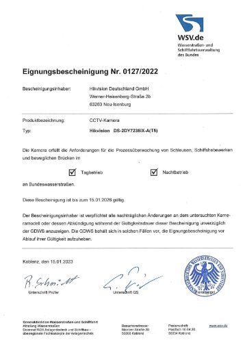 Eignungsbescheinigung WSV