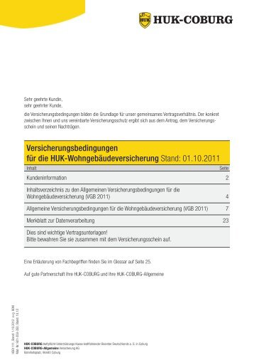Versicherungsbedingungen für die HUK ... - HUK-Coburg