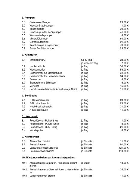 Satzung über den Kostenersatz und die Gebührenerhebung für