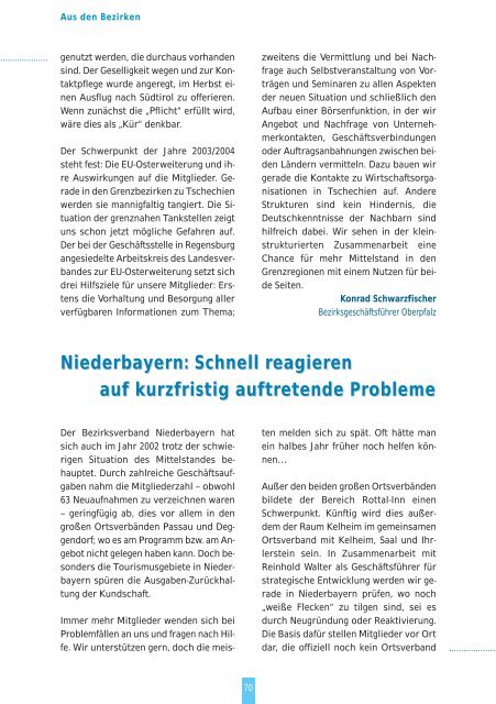 Jahresbericht 2002/2003 - Bund der Selbständigen in Bayern