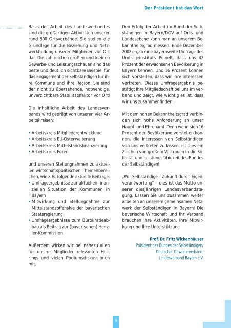 Jahresbericht 2002/2003 - Bund der Selbständigen in Bayern