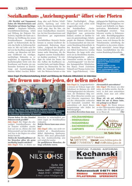 Holsteiner KlöönSNACK - Ausgabe Rendsburg / Mittelholstein - März 2023