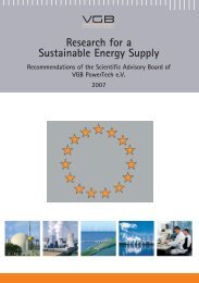 Research for a Sustainable Energy Supply - VGB PowerTech