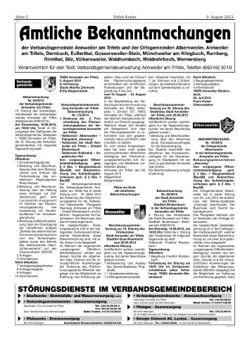 Kirchliche Nachrichten - Verbandsgemeinde Annweiler am Trifels