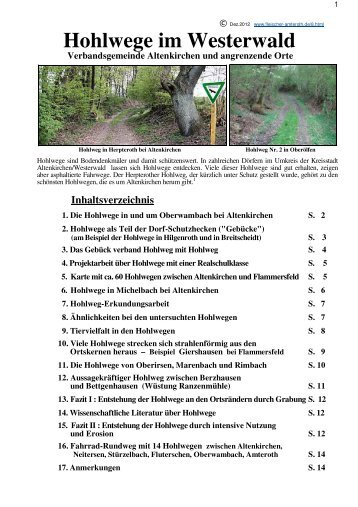 Hohlwege im Westerwald - Fleischer-Amteroth.de