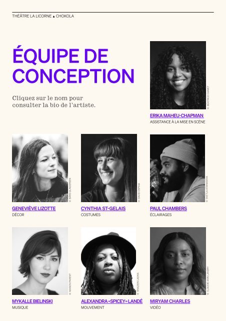 Programme de soirée - Chokola