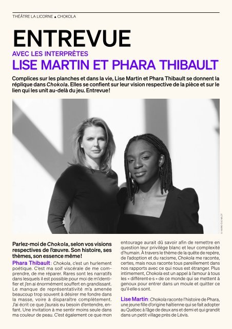 Programme de soirée - Chokola