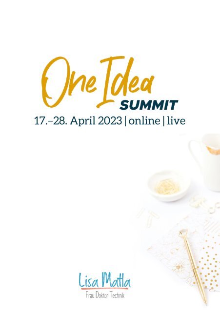 Programmheft One Idea Summit 2023