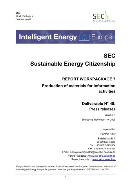 Serie zur Energiewende 2030 - the project SEC!