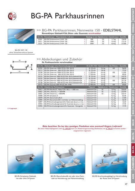 Preisliste 2012.indd - BG Graspointner GmbH & Co KG