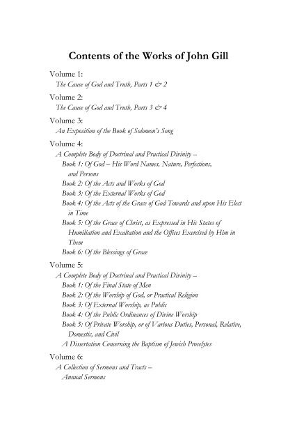 the works of john gill vol2 SAMPLE