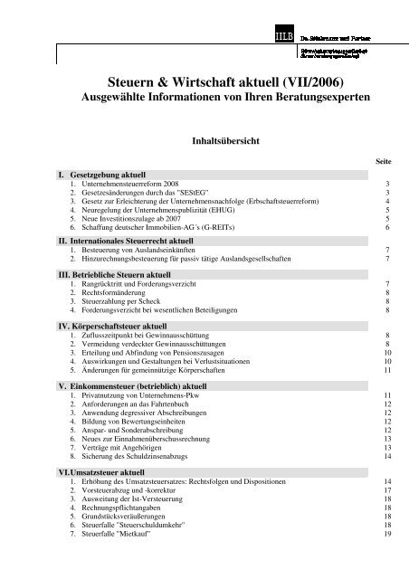 Steuern & Wirtschaft aktuell VII-2006