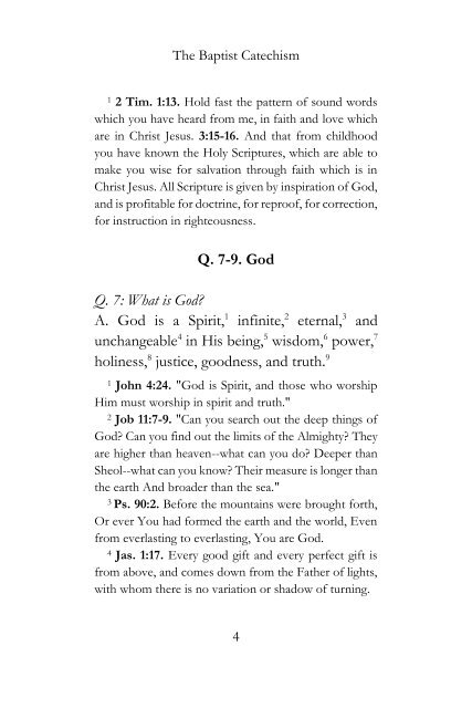 Baptist Catechism SAMPLE