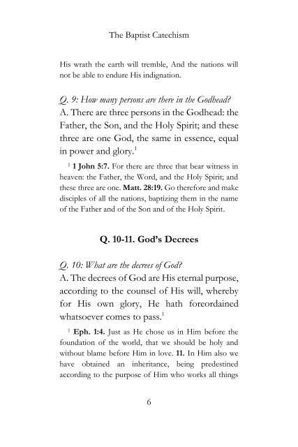 Baptist Catechism SAMPLE