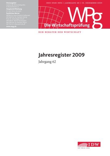 Jahresregister 2009.indd - IdW