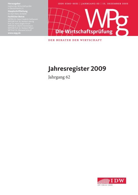 Jahresregister 2009.indd - IdW