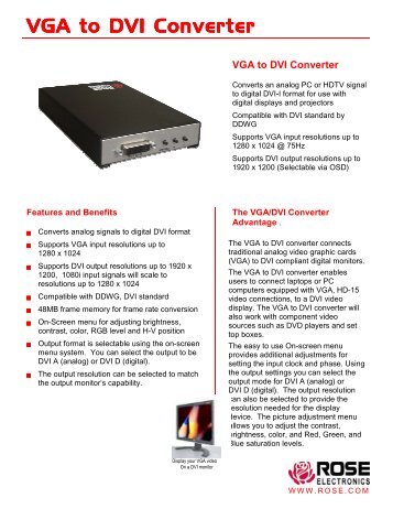 VGA to DVI Converter - Rose Electronics