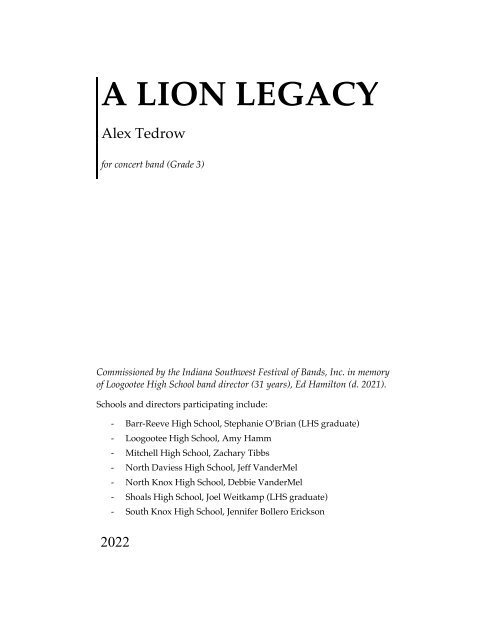 Tedrow_A Lion Legacy_FINAL