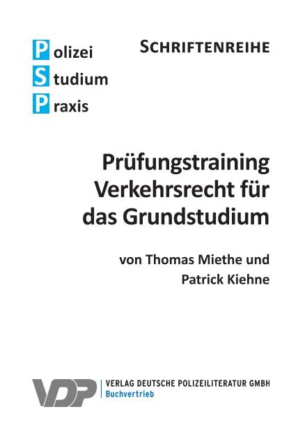 Prüfungstraining Verkehrsrecht für das Grundstudium - Leseprobe