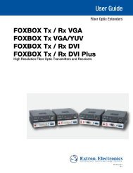 FOXBOX Tx/Rx VGA, VGA/YUV, DVI, and - Extron Electronics