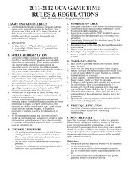 2011-2012 UCA GAME TIME RULES & REGULATIONS - Universal ...