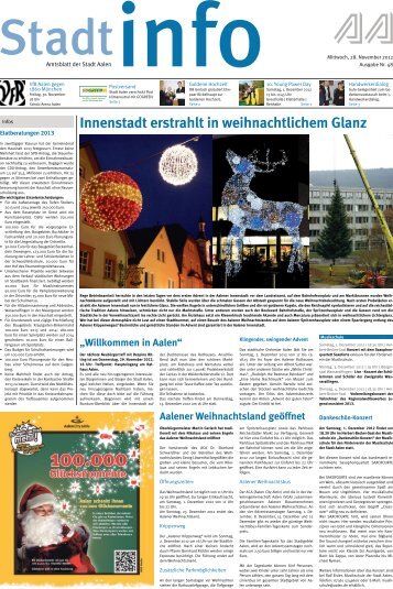 "Stadtinfo" 48. Kalenderwoche - 28. November 2012 (pdf - Stadt Aalen