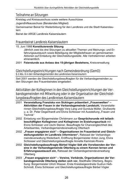 Verbandsgemeinde - Landkreis Kaiserslautern