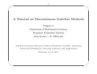 A Tutorial on Discontinuous Galerkin Methods - Banff International ...