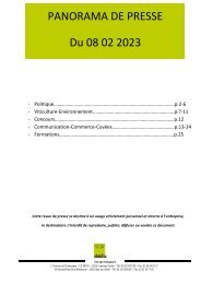PANORAMA DE PRESSE DU 08 03 23