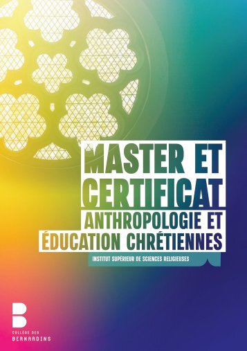 Flyer du Master et certificat en Anthropologie et education  chretiennes