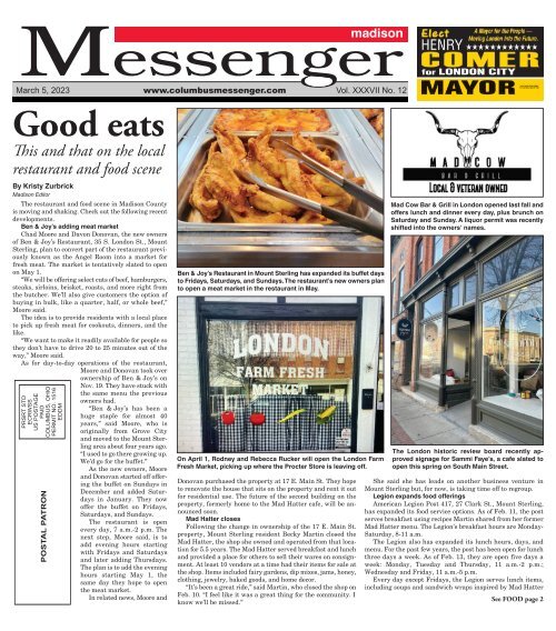 Madison Messenger, Cafe