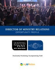 Leading the Way Director of Ministry Relations Oppty Profile