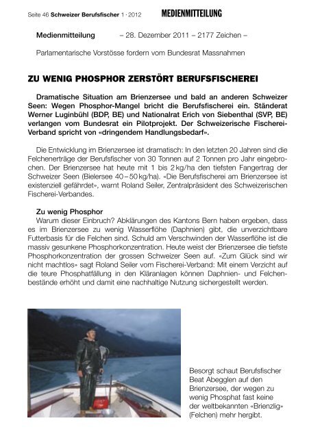 SBFV_Bulletin_2_2010.qxd - Schweizerischer Berufsfischerverband