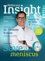 Spezialklinik für Orthopädie, Sportmedizin und Unfallchirurgie – Klinikmagazin Hellersen Insight 01/2022