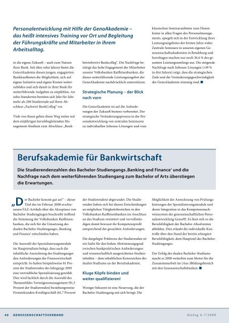 Jahresbericht 2007 - Genossenschaftsverband eV