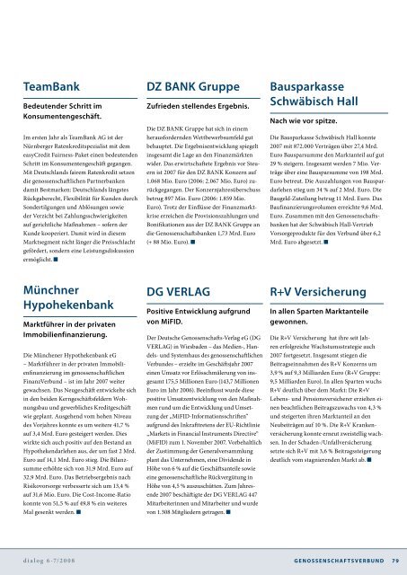 Jahresbericht 2007 - Genossenschaftsverband eV