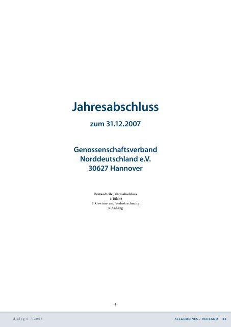 Jahresbericht 2007 - Genossenschaftsverband eV