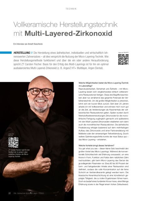 Vollkeramische Herstellungstechnik mit Multi-Layered-Zirkonoxid