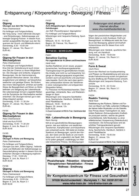 Programmheft Frühjahr/Sommer 2013 - VHS Marktheidenfeld - Stadt ...