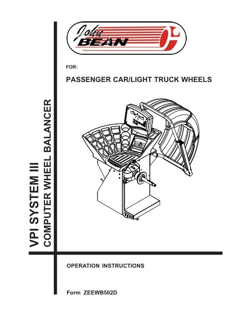 passenger car/light truck wheels - Snap-on Equipment