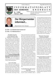 Liebe Grünbacher! Der Bürgermeister informiert... - Grünbach - Land ...