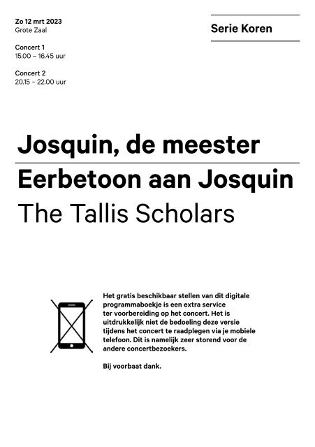 2023 03 12 Josquin (2x) - The Tallis Scholars