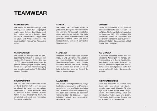 JAKO Corporate Teamwear Katalog 2023