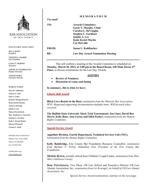 Law Day Award nominations 2023