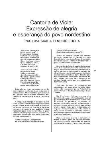 Cantoria de Viola: Expressão de alegria e esperança do povo ...